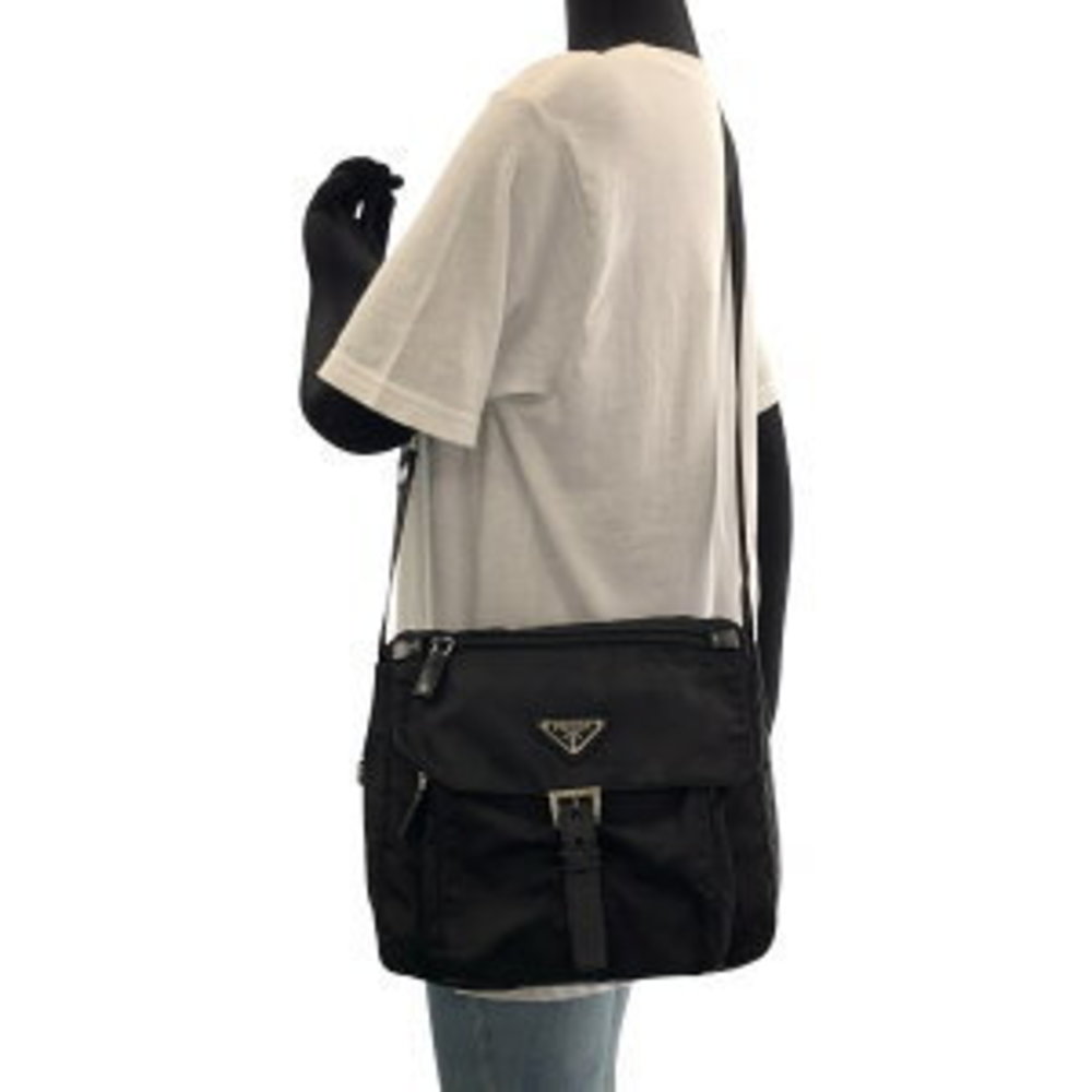 Prada Shoulder Nylon Black Triangular Tessuto Bag - image 6